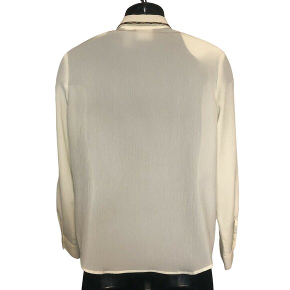 Nada Valley Women’s Size Small Ivory Button Up Shirt Embroidered Geometric - Picture 2 of 5